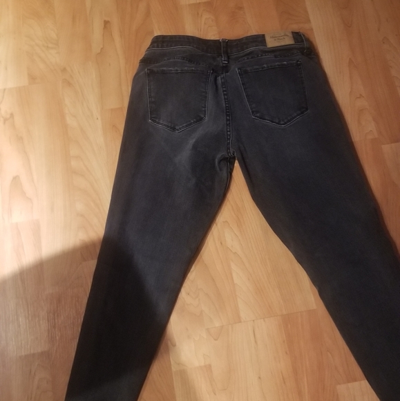 Abercrombie & Fitch skinny patched grey low ride Jean's - Picture 5 of 7